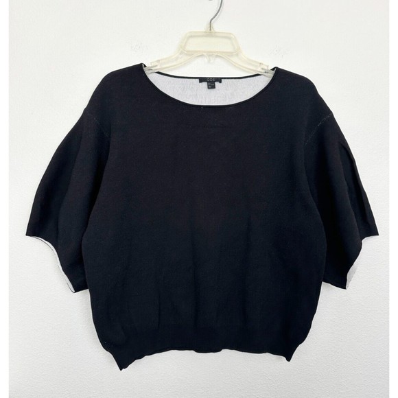 COS Tops - COS Puff Sleeve Half Sleeve Black Sweater Top Contemporary Minimal Women's Large